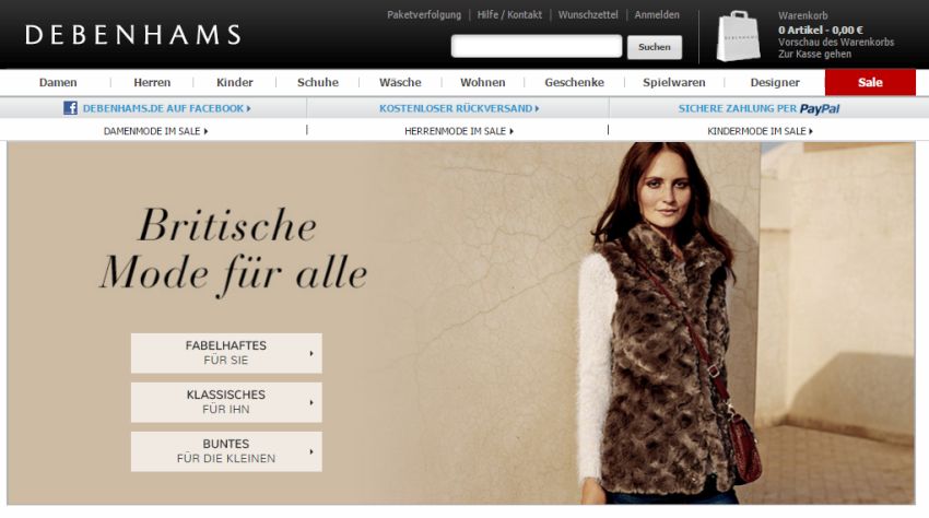 Debenhams Gutschein